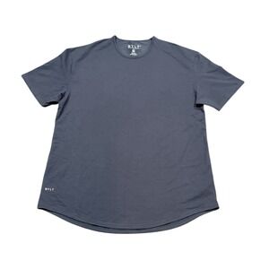 BYLT Drop Cut Lux Short Sleeve Shirt Men XXL Navy Blue Crew Neck Gym Workout